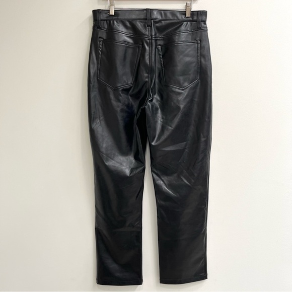 Abercrombie & Fitch 90’s Straight Ultra High Rise Pants Black Vegan Leather 14 - Picture 4 of 11